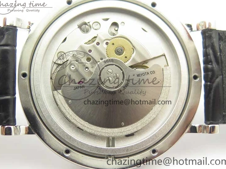 MIROTIME 0106 Affordable Portofino IW356501 SS V3 MK 1:1 Best Edition White Dial Gold Markers On Black Leather Strap MIYOTA 7196